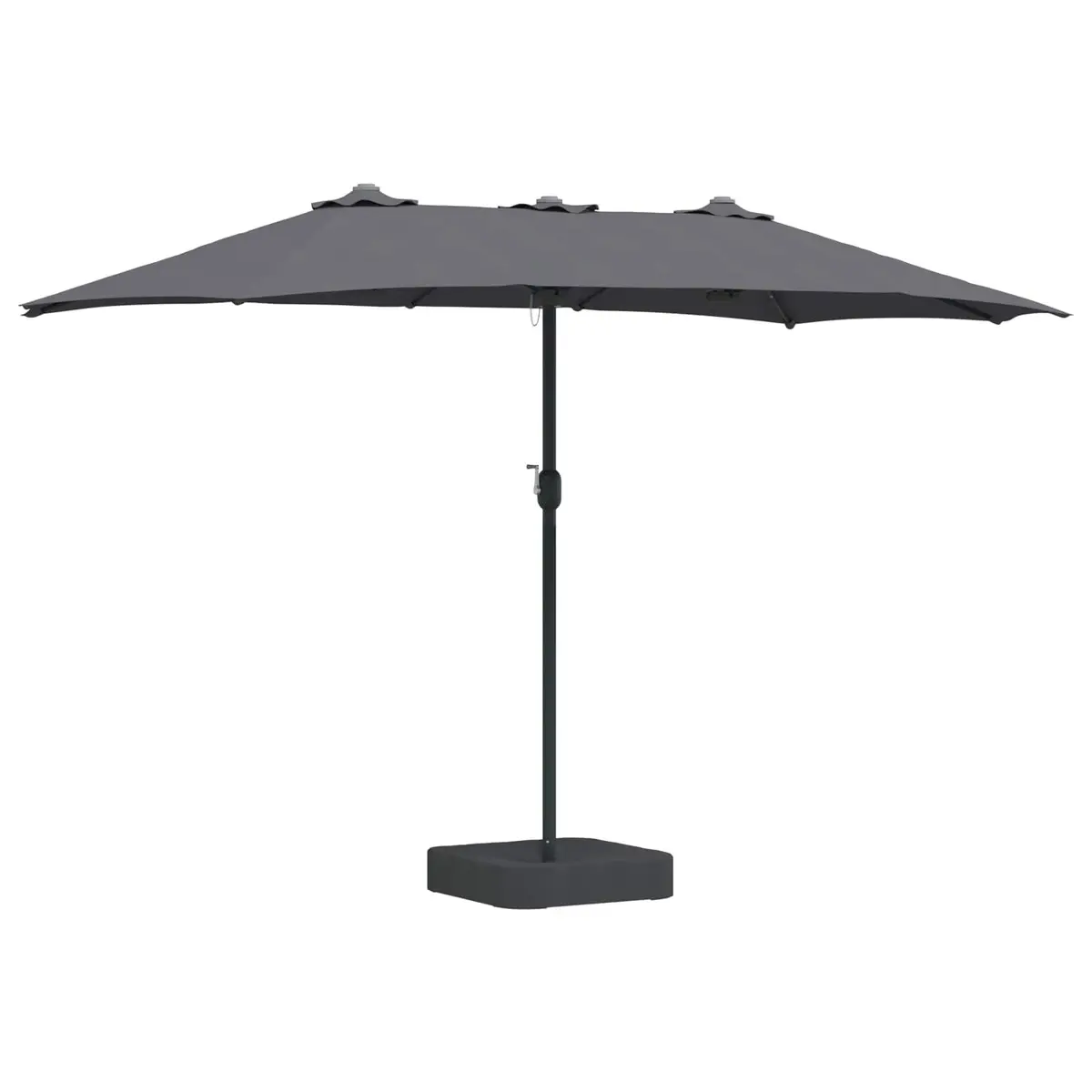 Garden Parasol Powder-coated Steel Anthracite 385 x 209 x 244 cm UV-resistant Polyester Canopy