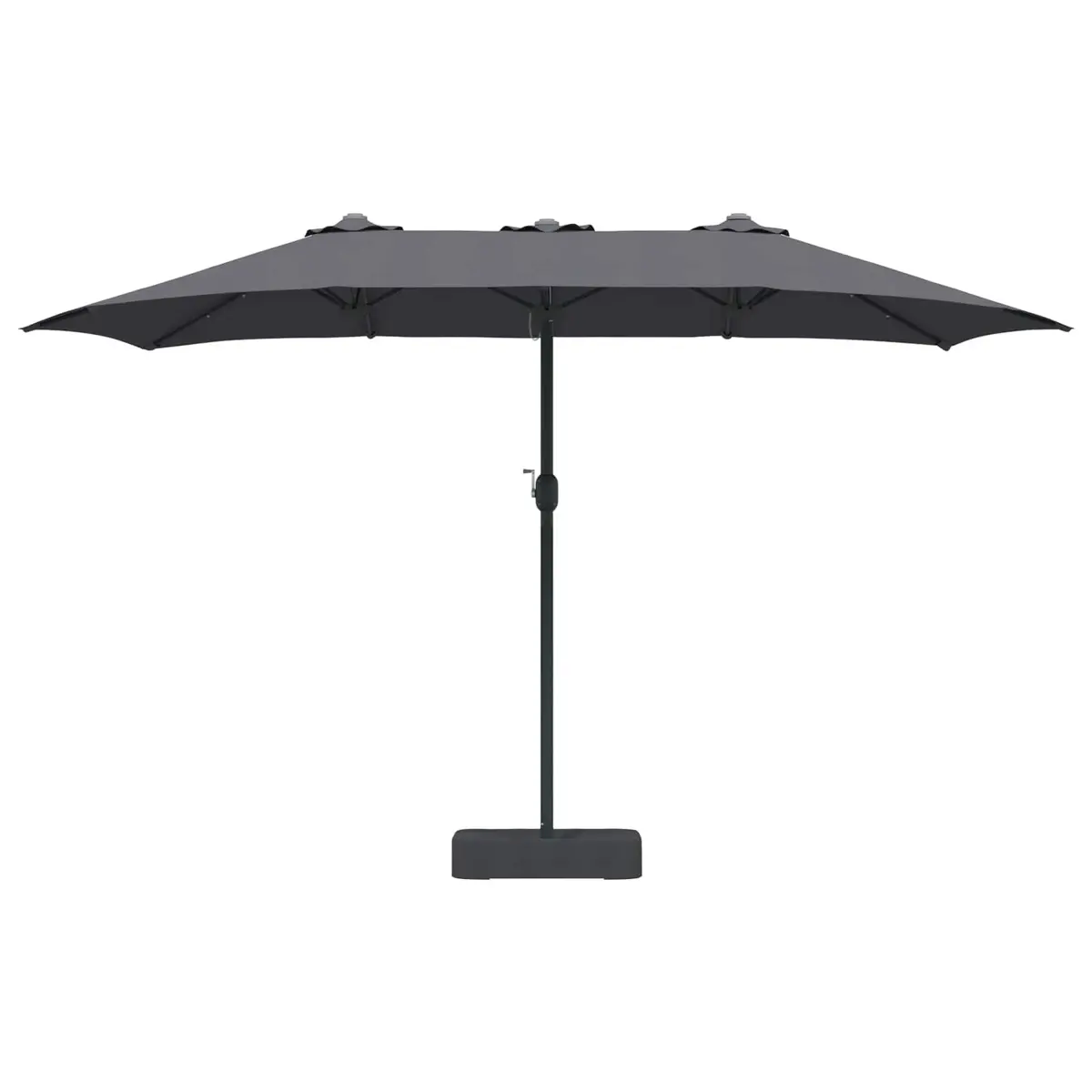 Garden Parasol Powder-coated Steel Anthracite 385 x 209 x 244 cm UV-resistant Polyester Canopy