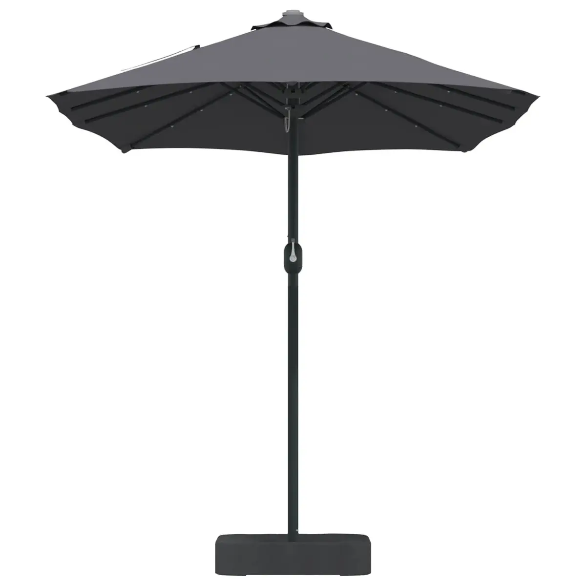 Garden Parasol Powder-coated Steel Anthracite 385 x 209 x 244 cm UV-resistant Polyester Canopy