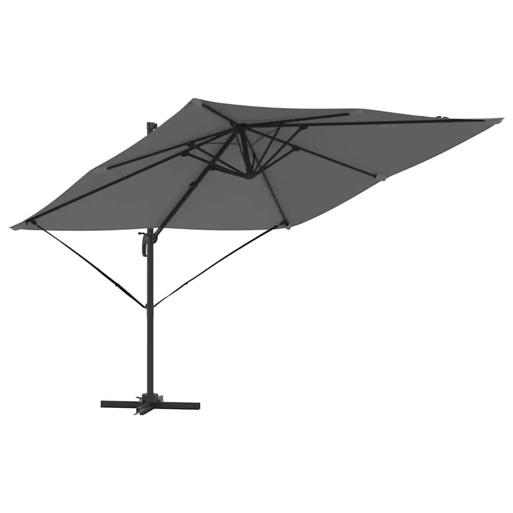 Cantilever Parasol Aluminium Polyester 286x284x265cm Anthracite Garden Patio Shade