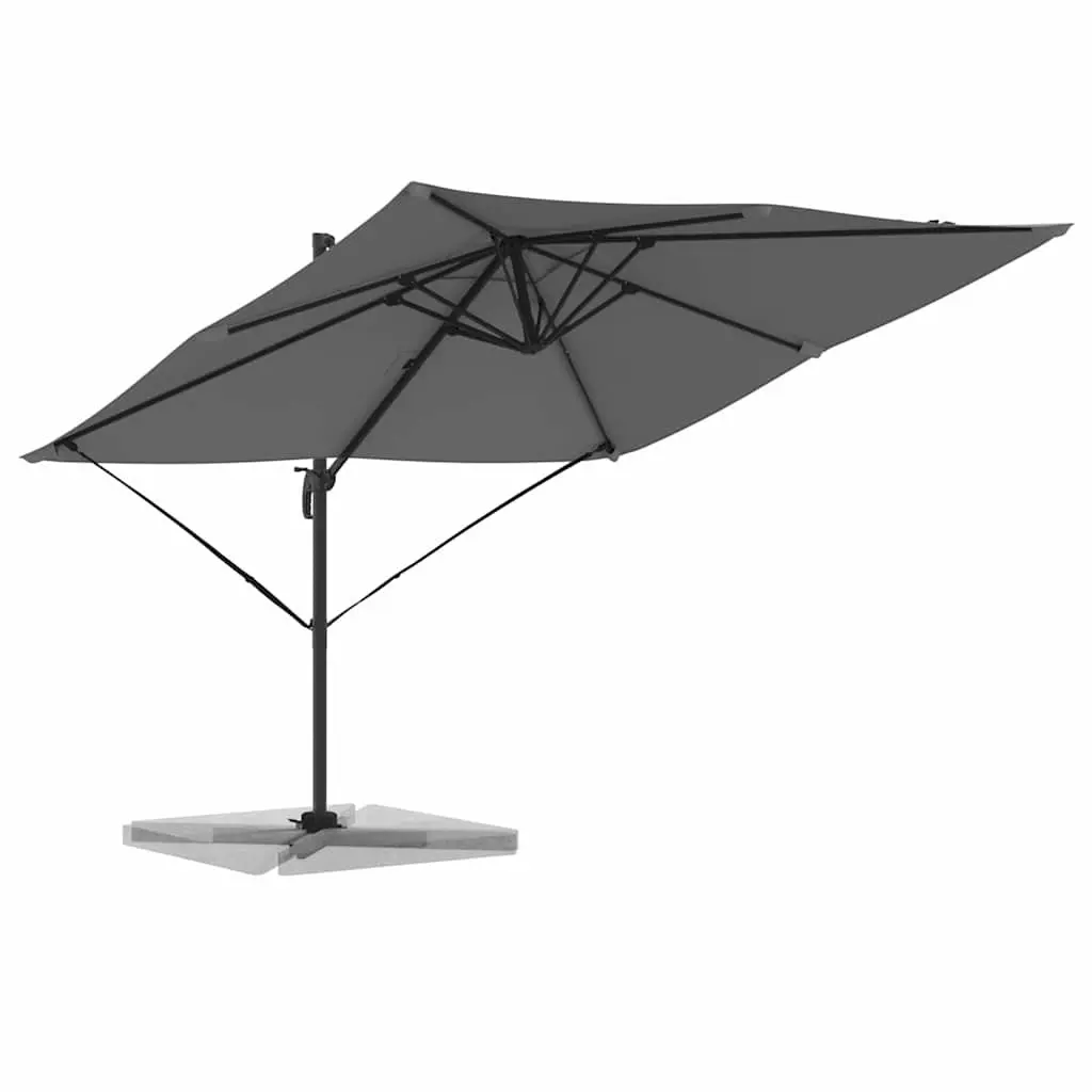 Cantilever Parasol Aluminium Polyester 286x284x265cm Anthracite Garden Patio Shade