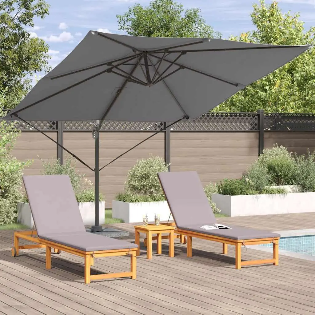 Cantilever Parasol Aluminium Polyester 286x284x265cm Anthracite Garden Patio Shade
