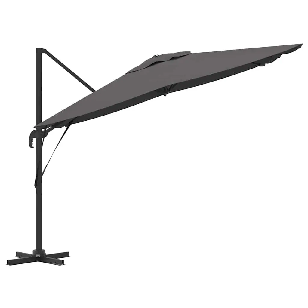 Cantilever Parasol Aluminium Polyester 286x284x265cm Anthracite Garden Patio Shade