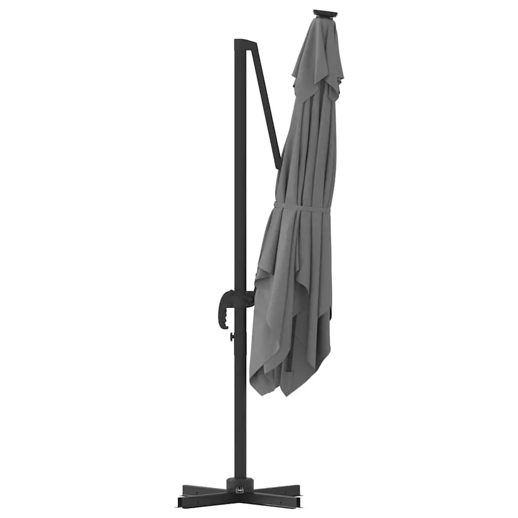 Cantilever Parasol Aluminium Polyester 286x284x265cm Anthracite Garden Patio Shade