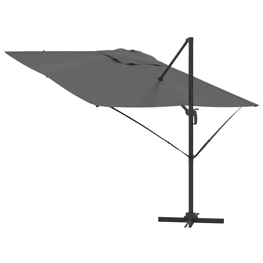Cantilever Parasol Aluminium Polyester 286x284x265cm Anthracite Garden Patio Shade