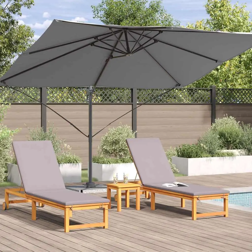 Cantilever Parasol Polyester 351x250x260cm Anthracite Garden Patio Outdoor Sunshade