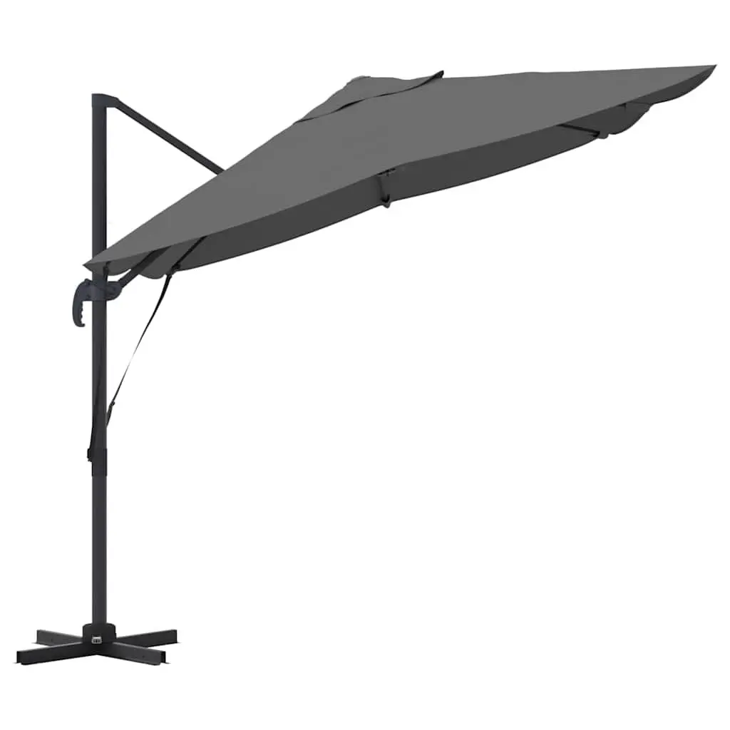 Cantilever Parasol Polyester 351x250x260cm Anthracite Garden Patio Outdoor Sunshade