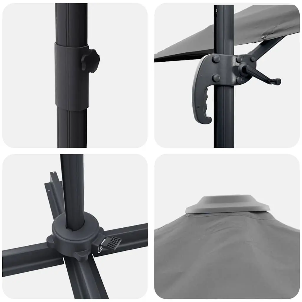 Cantilever Parasol Polyester 351x250x260cm Anthracite Garden Patio Outdoor Sunshade