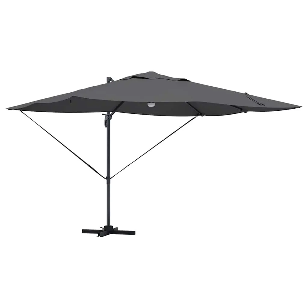 Cantilever Parasol Polyester 351x250x253cm Anthracite Outdoor Garden Shade Rotating
