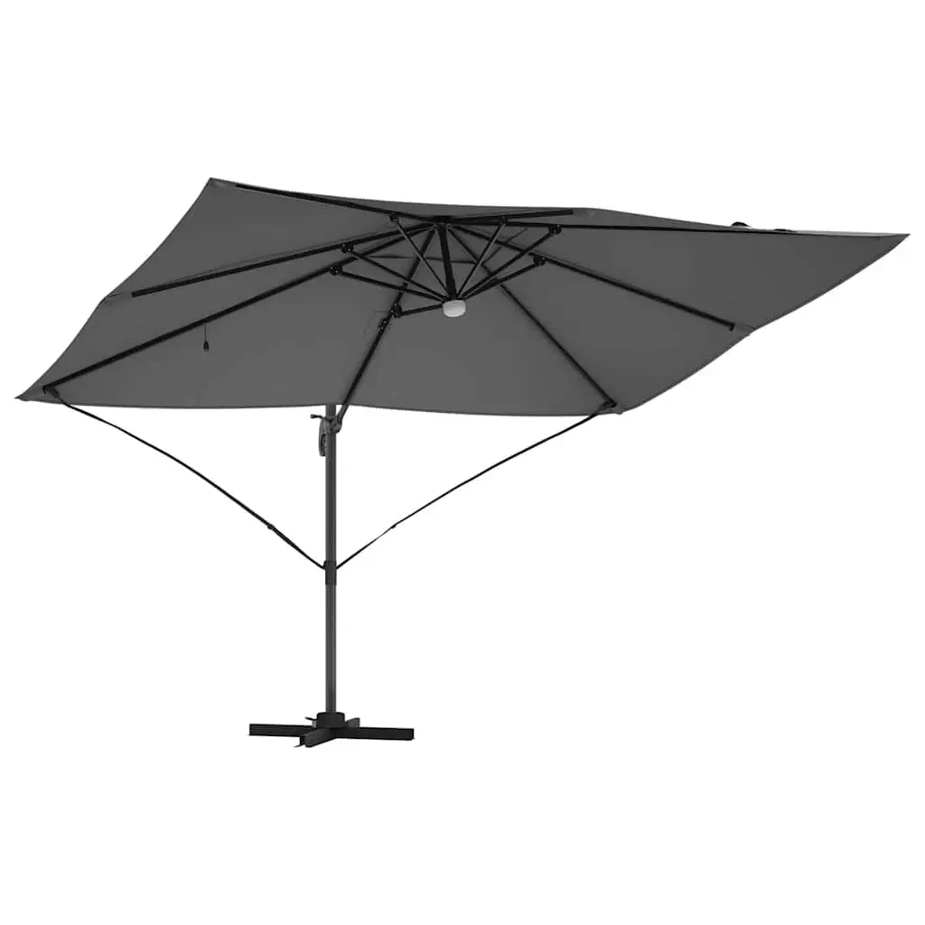 Cantilever Parasol Polyester 351x250x253cm Anthracite Outdoor Garden Shade Rotating