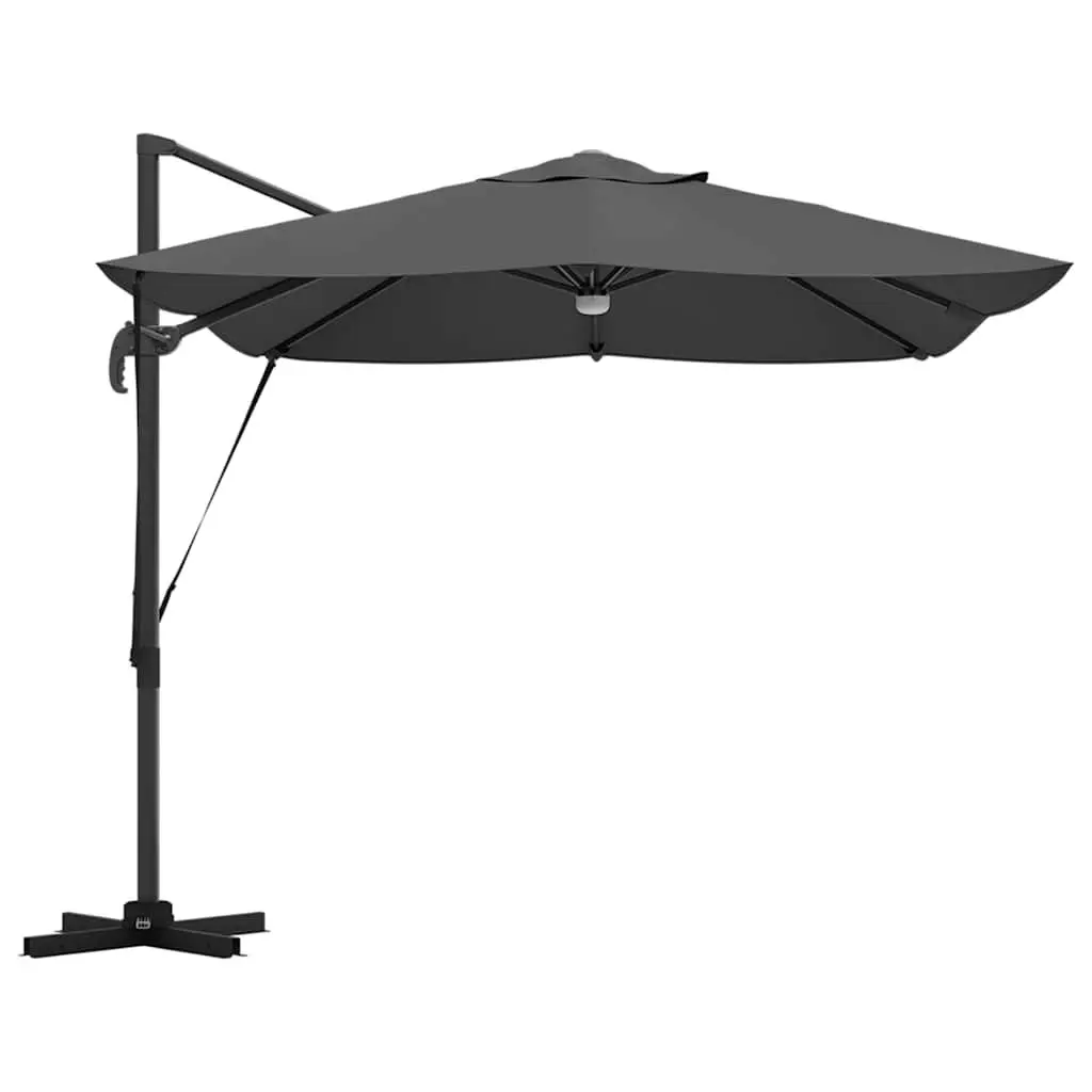Cantilever Parasol Polyester 351x250x253cm Anthracite Outdoor Garden Shade Rotating