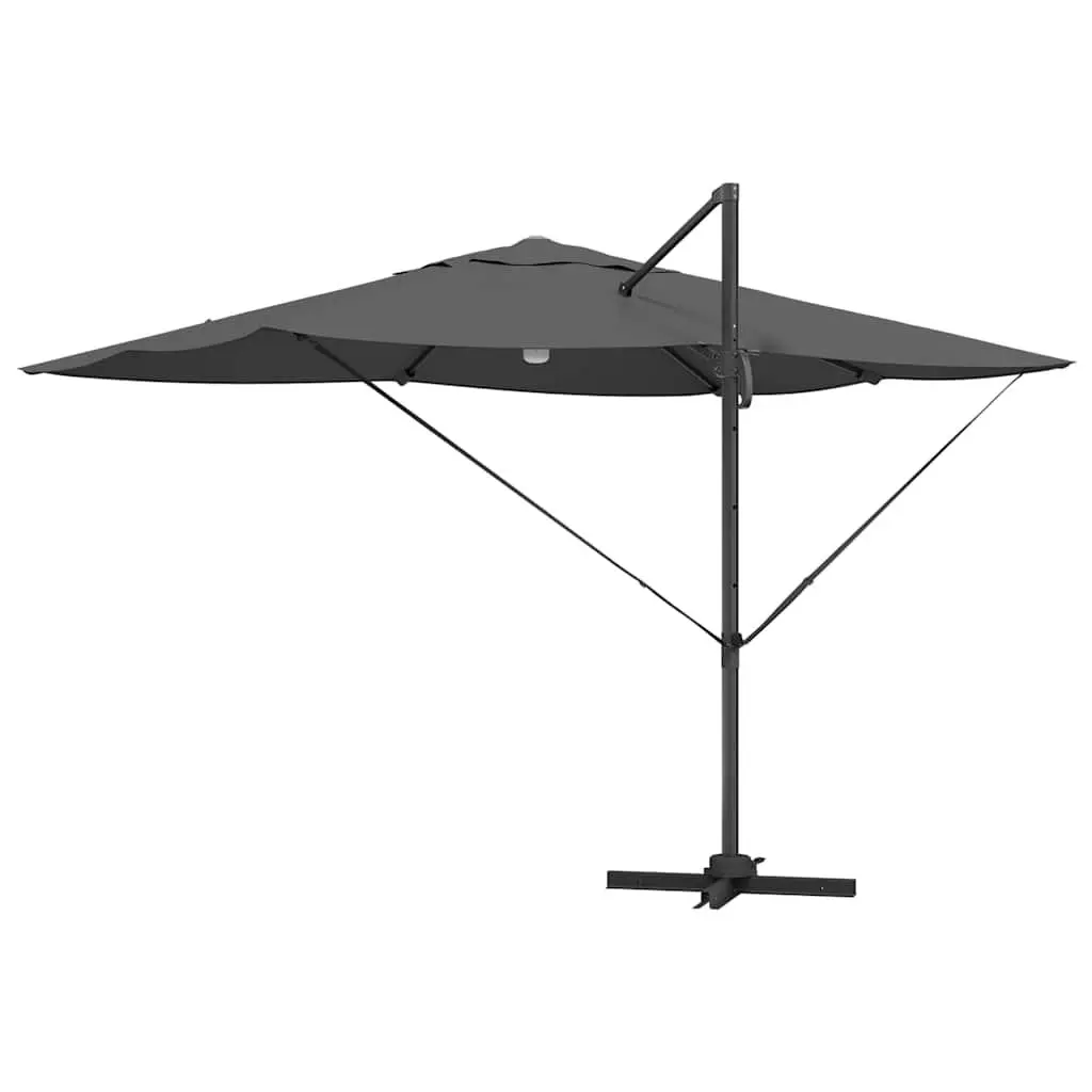 Cantilever Parasol Polyester 351x250x253cm Anthracite Outdoor Garden Shade Rotating