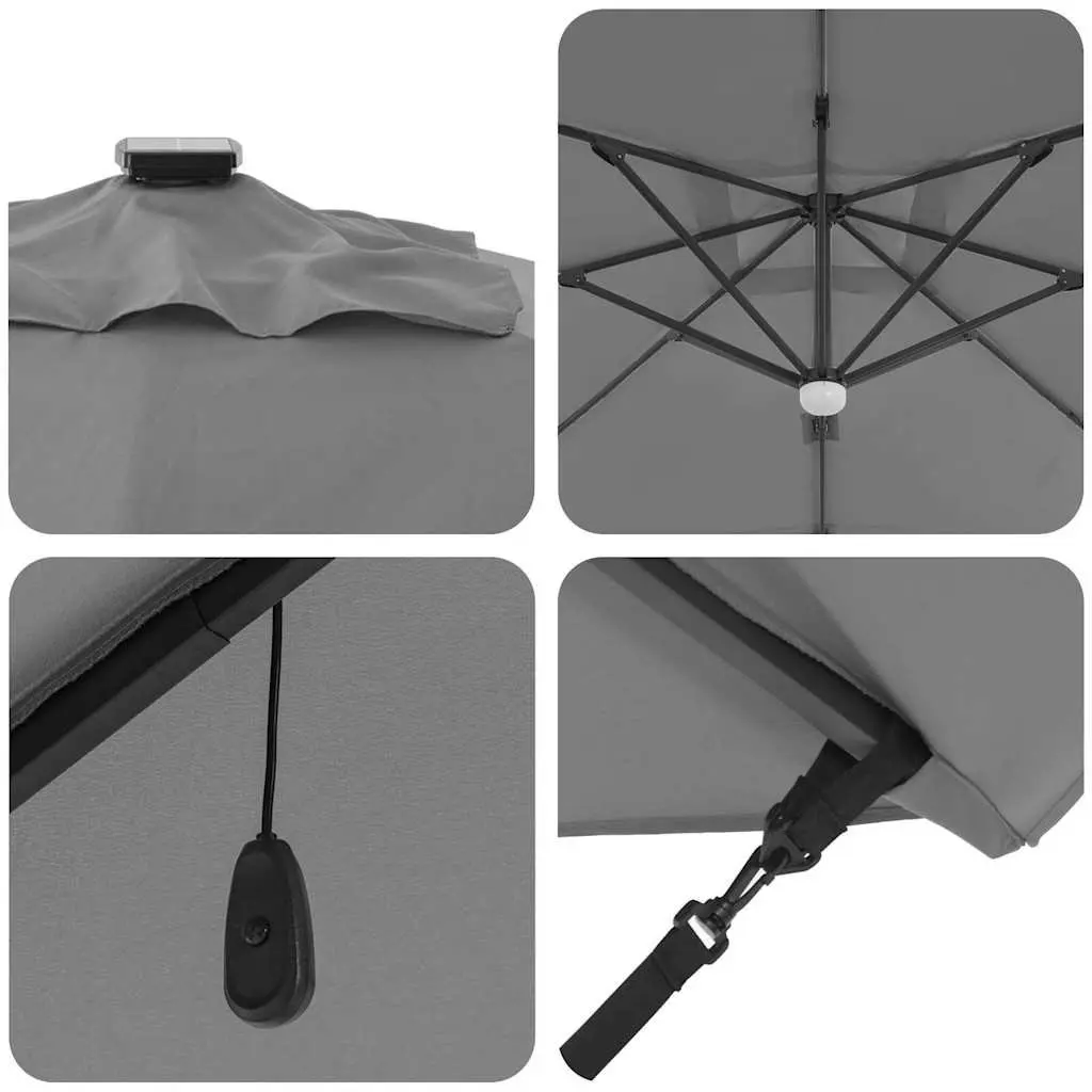 Cantilever Parasol Polyester 351x250x253cm Anthracite Outdoor Garden Shade Rotating