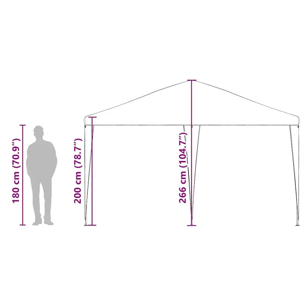 Party Tent Polyethylene and Steel Frame 400x400x266cm White