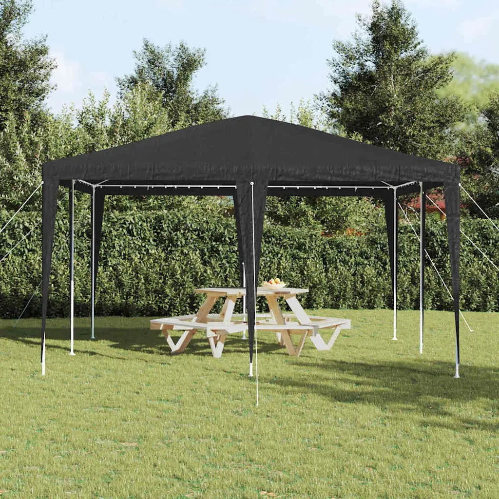 Party Tent Polyethylene 400 x 400 x 266 cm Anthracite Steel Frame Outdoor Garden Gazebo Canopy