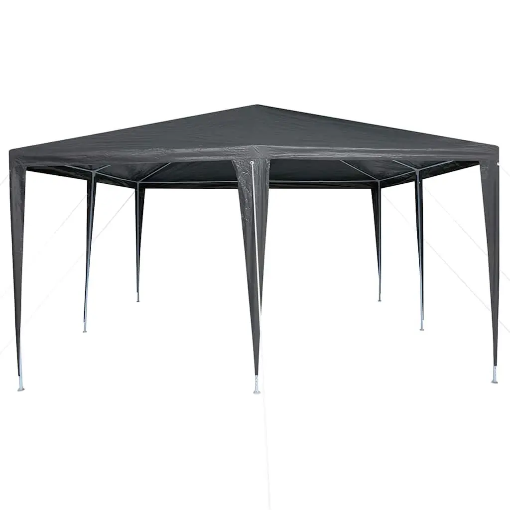 Party Tent Polyethylene 400 x 400 x 266 cm Anthracite Steel Frame Outdoor Garden Gazebo Canopy