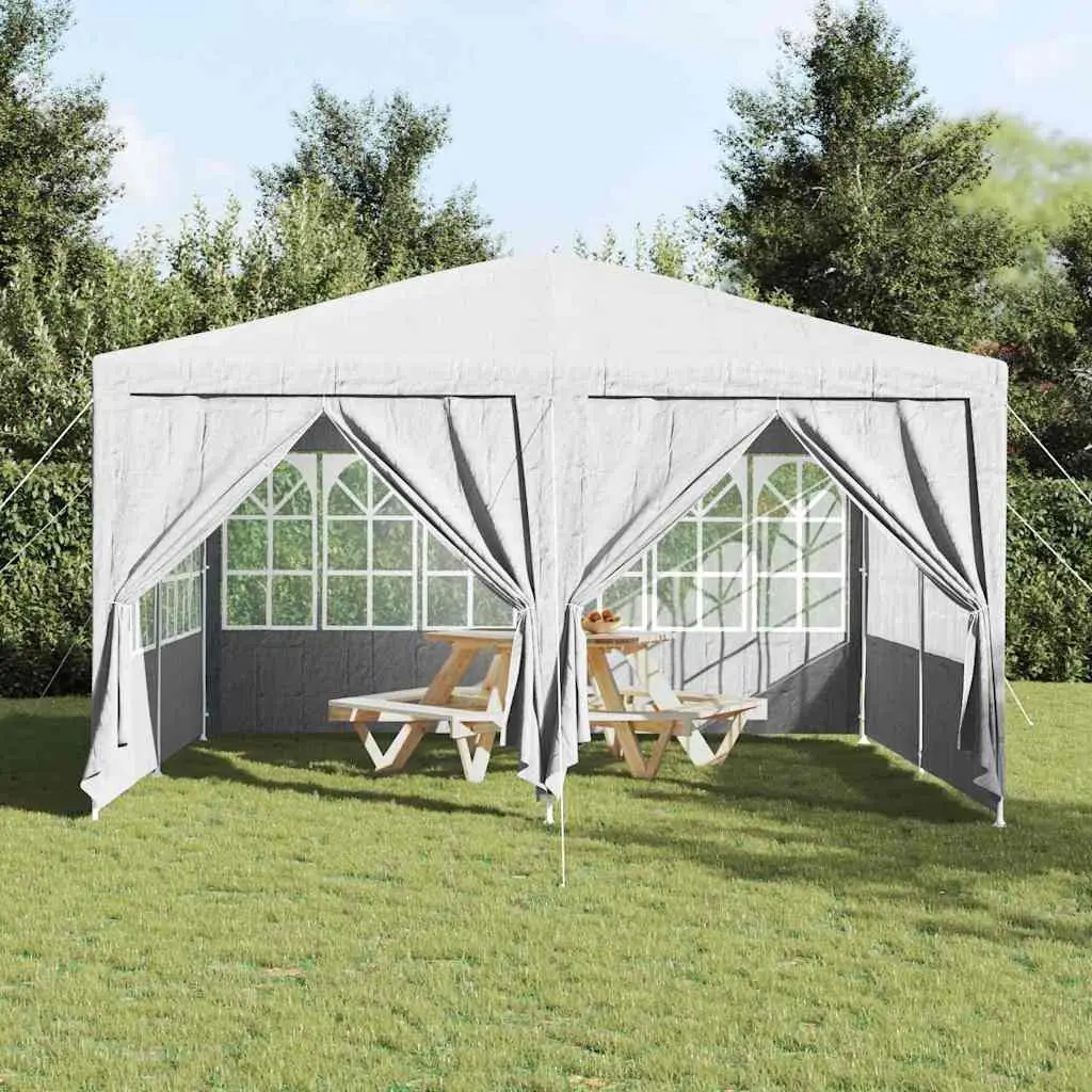 Party Tent Polyethylene 400x400x266cm White Outdoor Canopy Gazebo with Removable Sidewalls