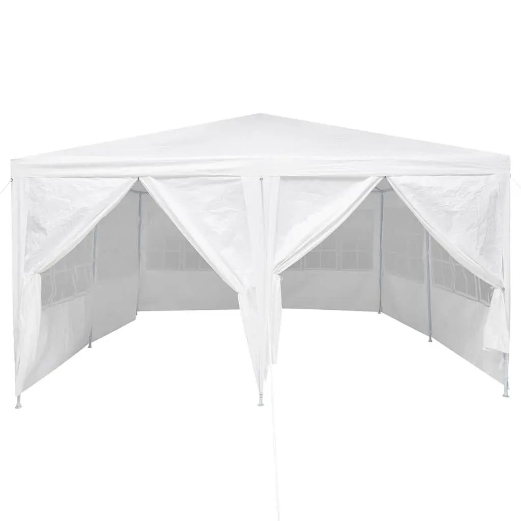 Party Tent Polyethylene 400x400x266cm White Outdoor Canopy Gazebo with Removable Sidewalls