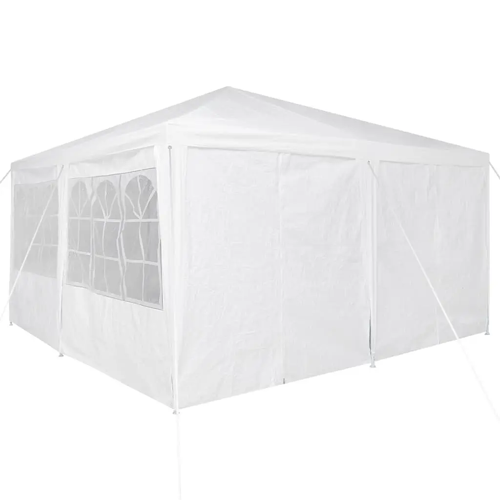 Party Tent Polyethylene 400x400x266cm White Outdoor Canopy Gazebo with Removable Sidewalls