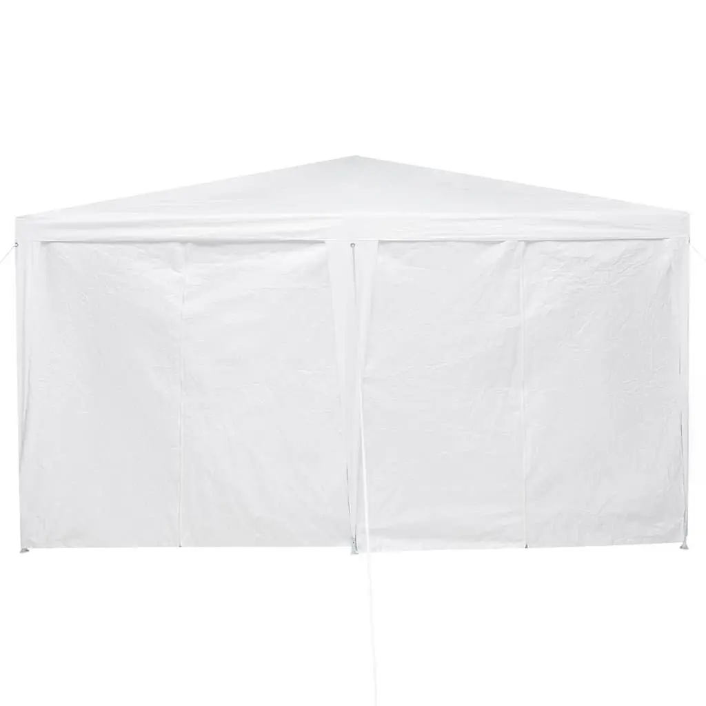 Party Tent Polyethylene 400x400x266cm White Outdoor Canopy Gazebo with Removable Sidewalls