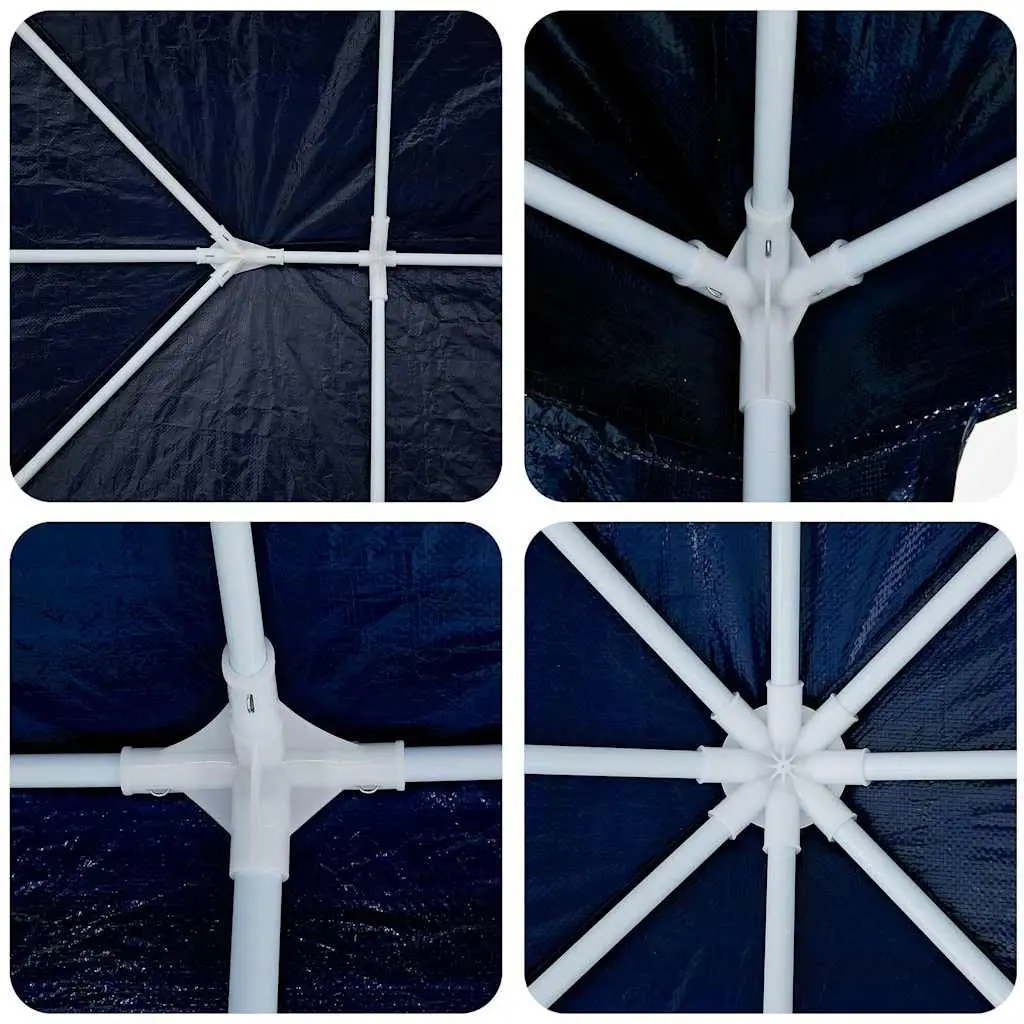 Outdoor Canopy Gazebo Blue 400x400x266cm with Removable Sidewalls Polyethylene Steel Frame