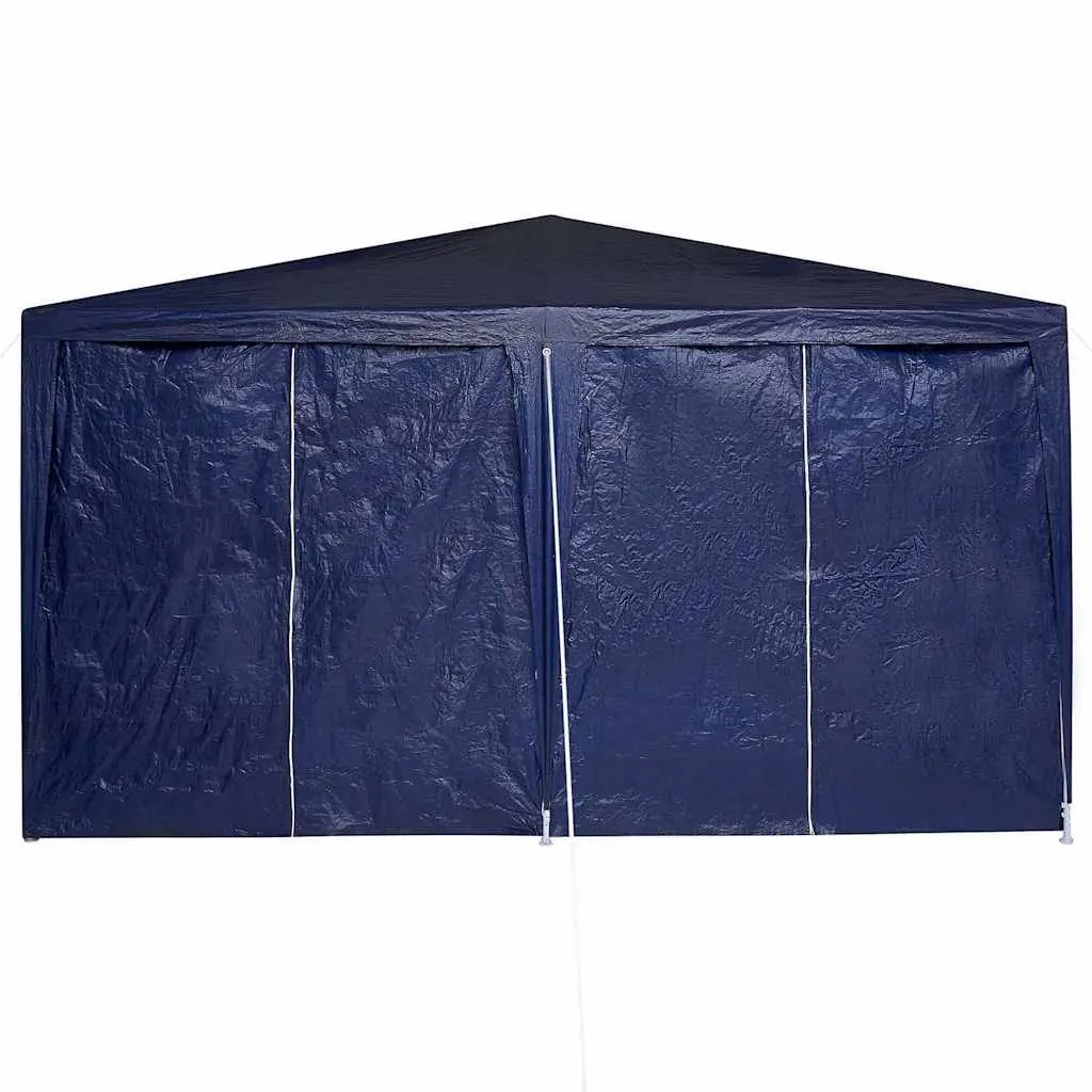Outdoor Canopy Gazebo Blue 400x400x266cm with Removable Sidewalls Polyethylene Steel Frame