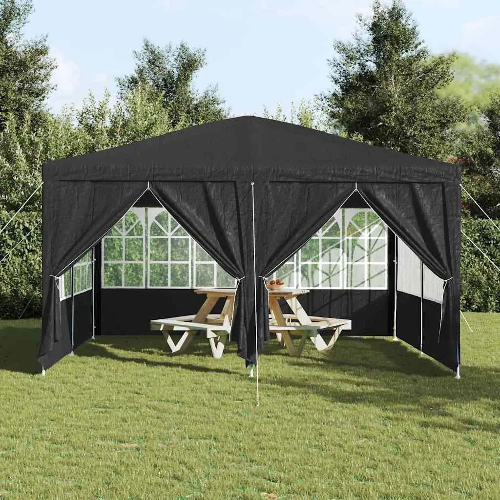 Party Tent Polyethylene Fabric 400x400x266cm Anthracite Outdoor Canopy Gazebo