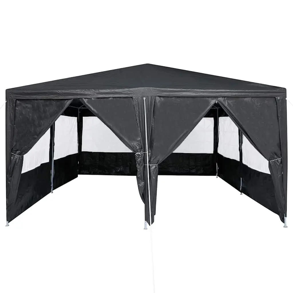 Party Tent Polyethylene Fabric 400x400x266cm Anthracite Outdoor Canopy Gazebo