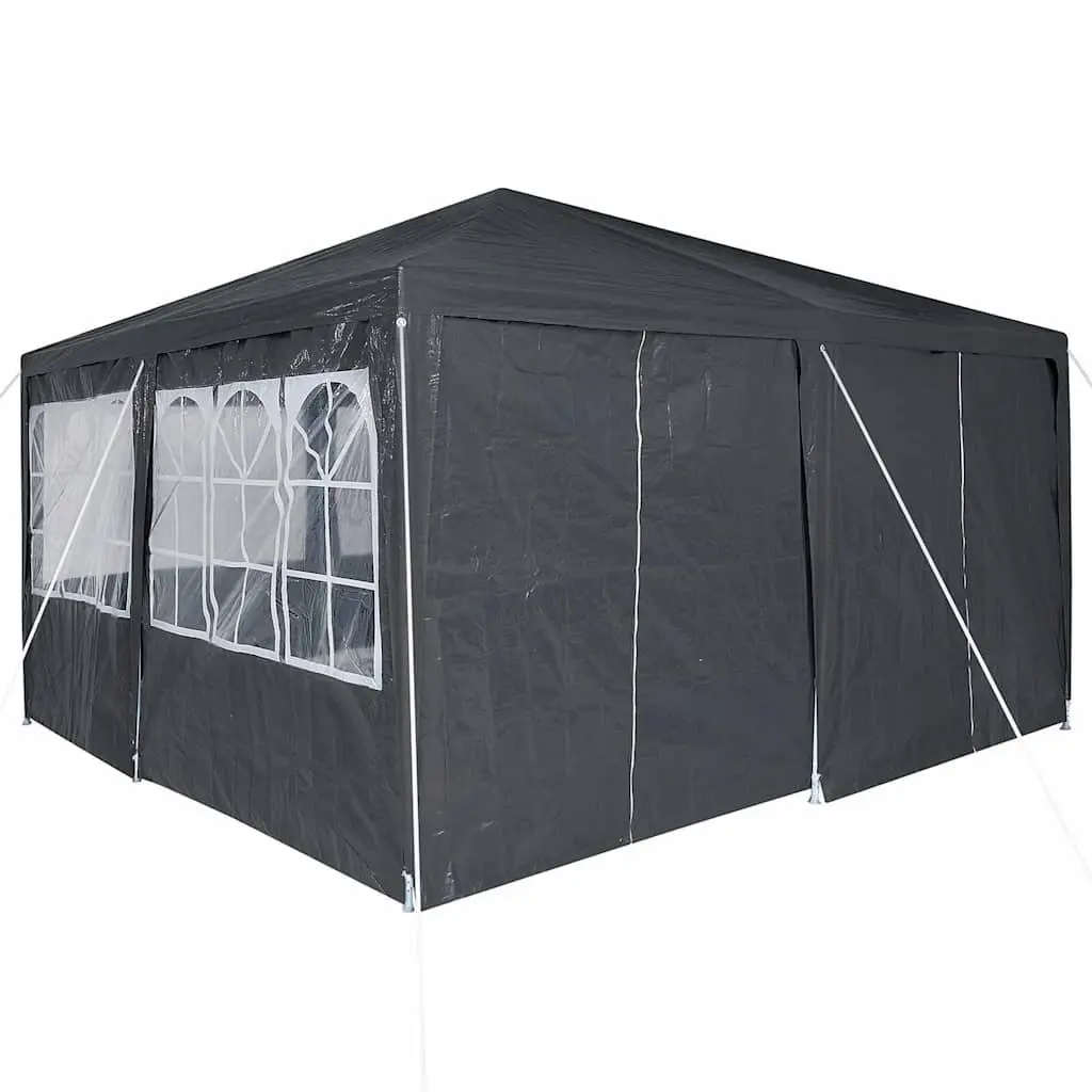 Party Tent Polyethylene Fabric 400x400x266cm Anthracite Outdoor Canopy Gazebo