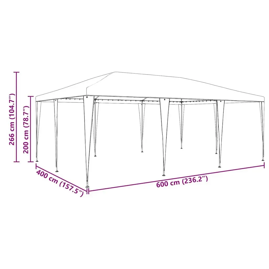 Party Tent Canopy White 600 x 400 x 266 cm Outdoor Garden Gazebo Shelter