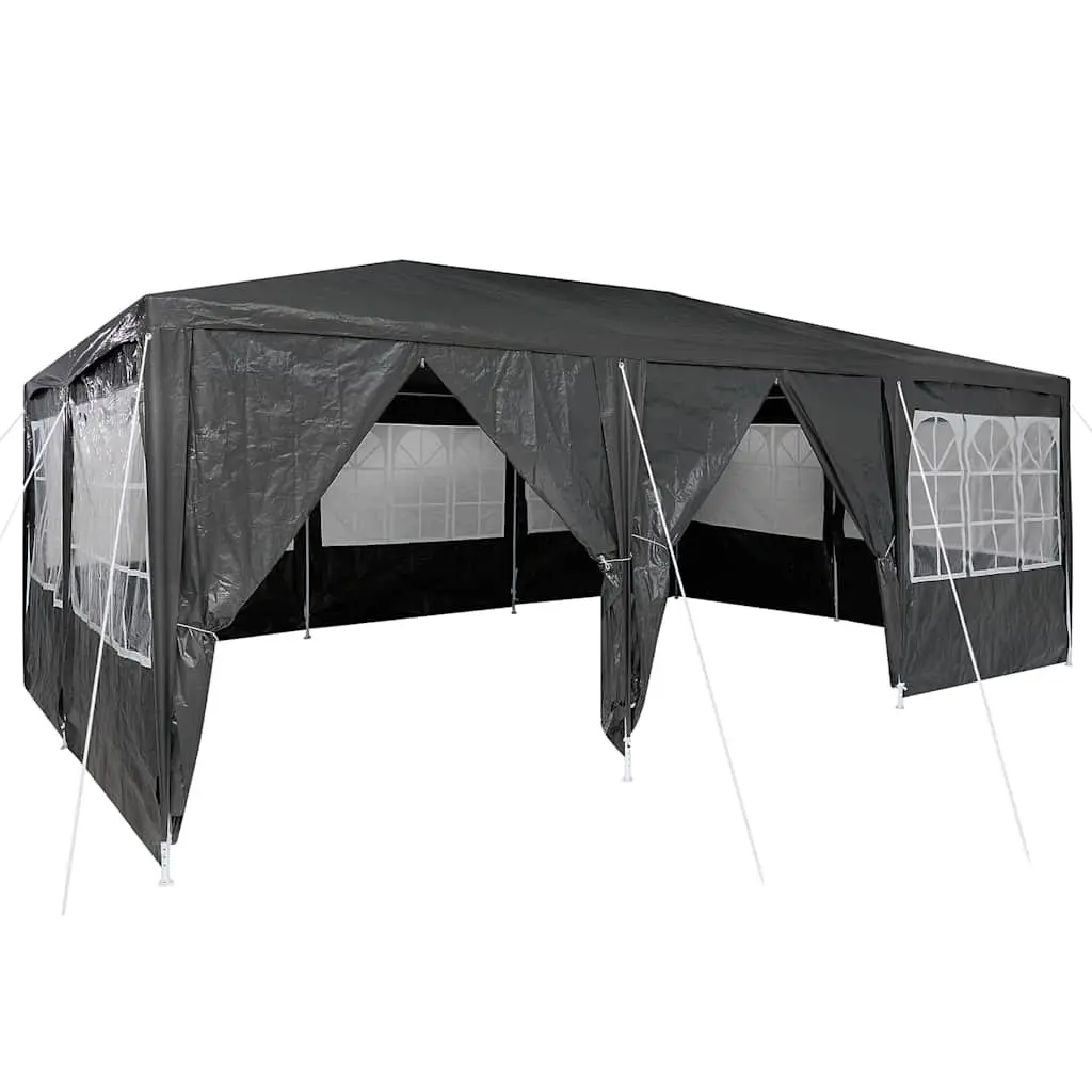 Party Tent Polyethylene 600 x 400 x 266 cm Anthracite Outdoor Canopy Gazebo Removable Sidewalls