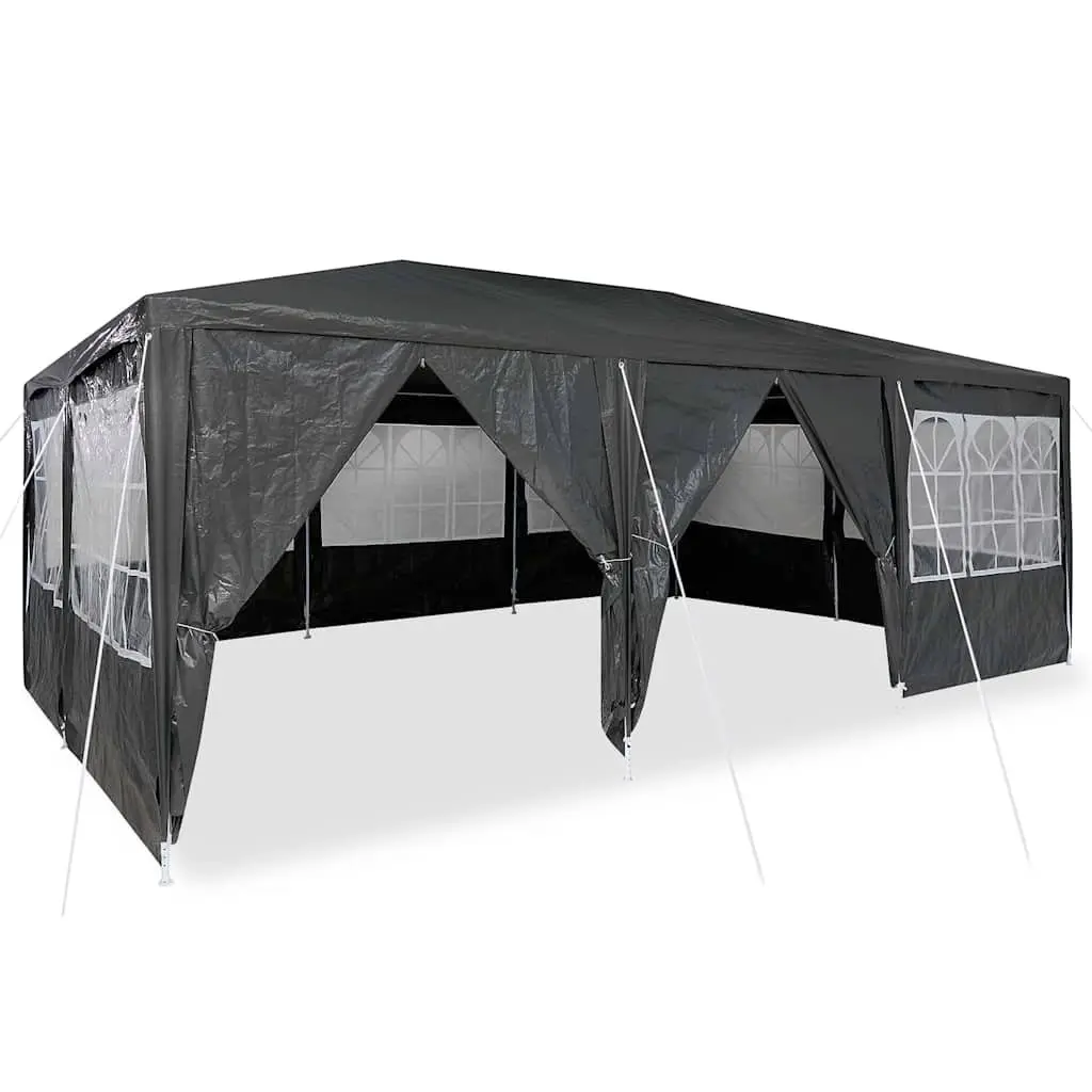 Party Tent Polyethylene 600 x 400 x 266 cm Anthracite Outdoor Canopy Gazebo Removable Sidewalls
