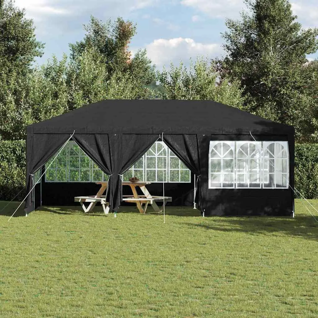 Party Tent Polyethylene 600 x 400 x 266 cm Anthracite Outdoor Canopy Gazebo Removable Sidewalls