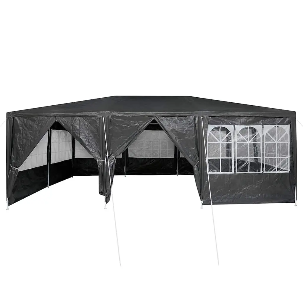 Party Tent Polyethylene 600 x 400 x 266 cm Anthracite Outdoor Canopy Gazebo Removable Sidewalls