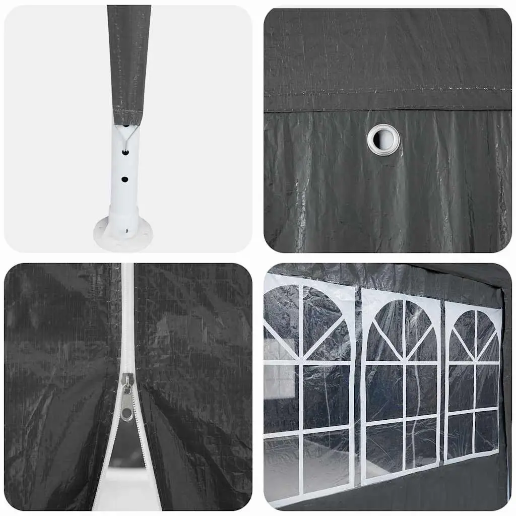 Party Tent Polyethylene 600 x 400 x 266 cm Anthracite Outdoor Canopy Gazebo Removable Sidewalls