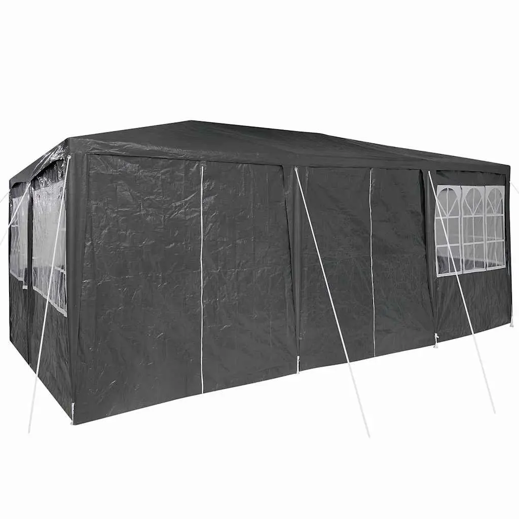 Party Tent Polyethylene 600 x 400 x 266 cm Anthracite Outdoor Canopy Gazebo Removable Sidewalls