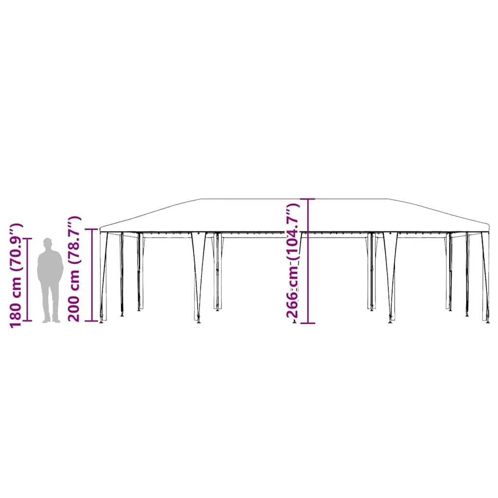 Party Tent Polyethylene Steel 800 x 400 x 266 cm Anthracite Outdoor Garden Canopy Gazebo Shelter