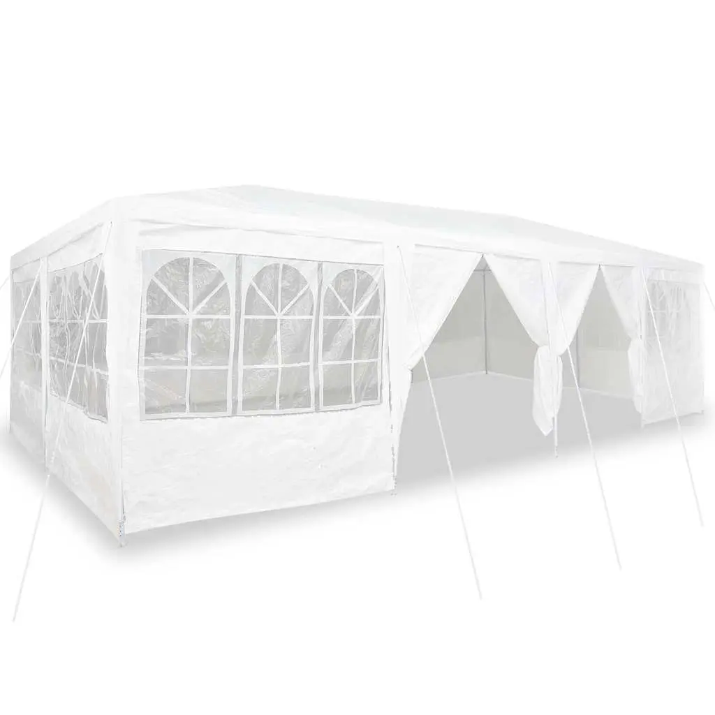 Party Tent White Polyethylene 800 x 400 x 266 cm Outdoor Gazebo Canopy with Removable Sidewalls