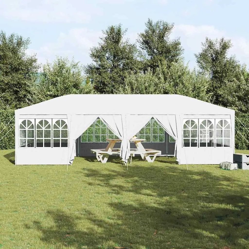 Party Tent White Polyethylene 800 x 400 x 266 cm Outdoor Gazebo Canopy with Removable Sidewalls