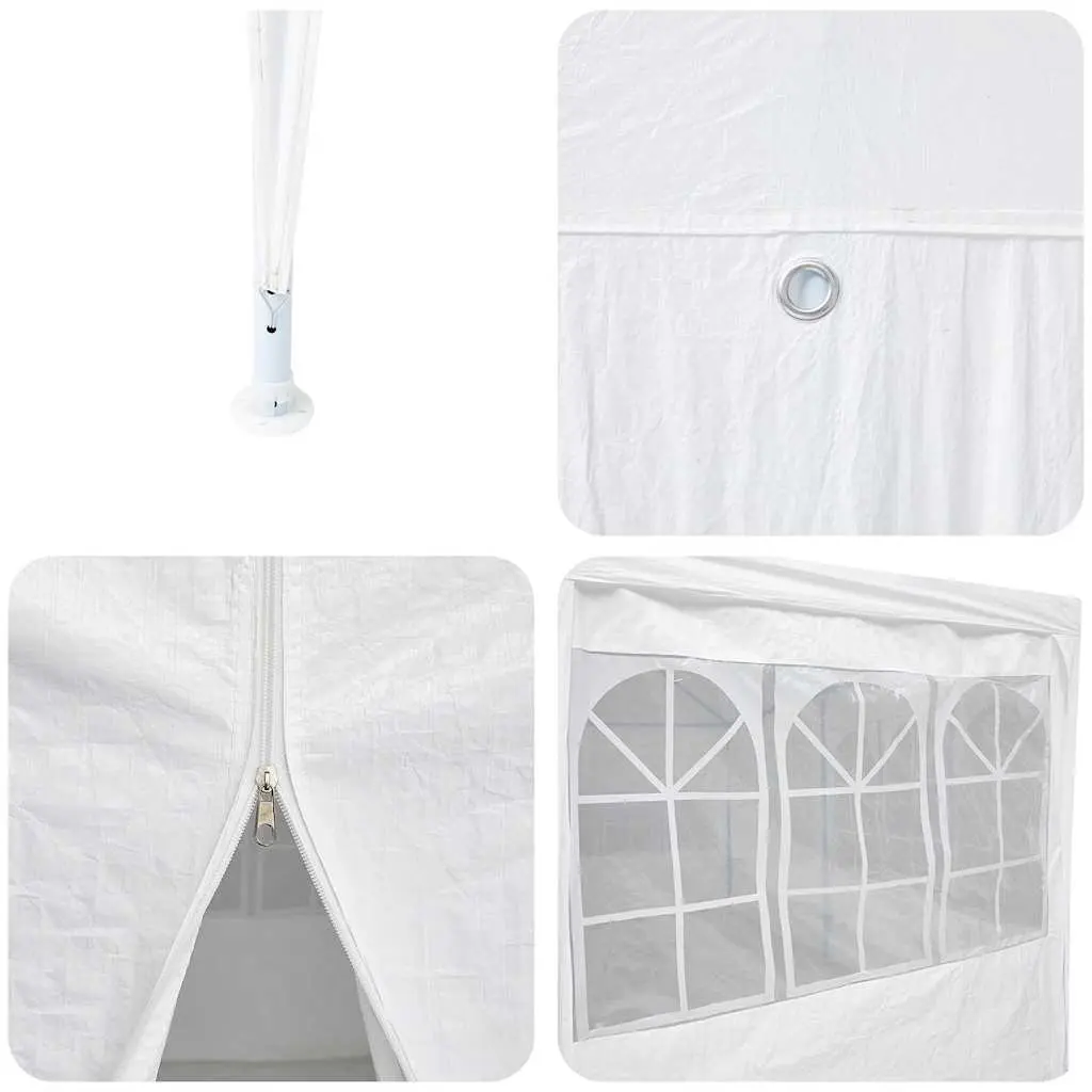 Party Tent White Polyethylene 800 x 400 x 266 cm Outdoor Gazebo Canopy with Removable Sidewalls