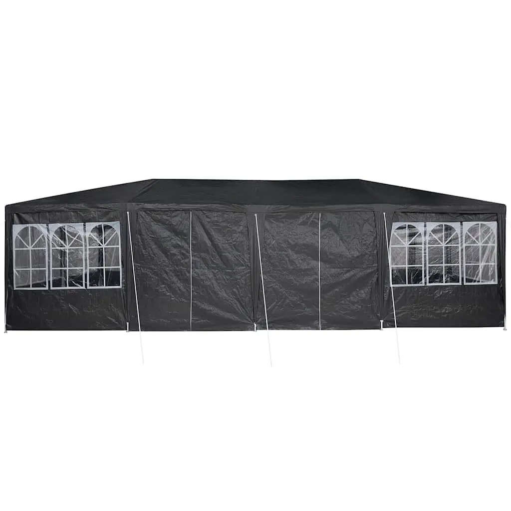 Outdoor Canopy Gazebo Polyethylene 800 x 400 x 266 cm Anthracite Durable Party Tent with Removable Sidewalls and Sturdy Steel Frame for Events