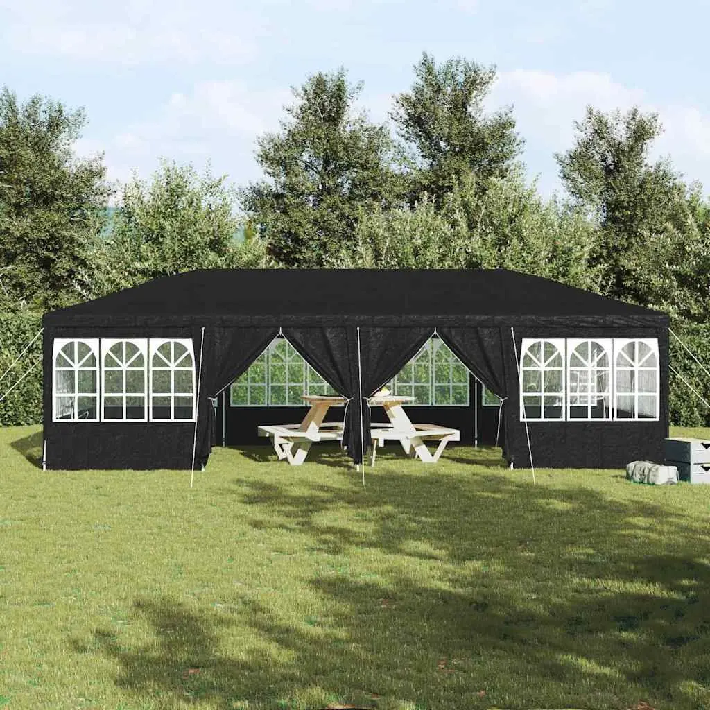 Outdoor Canopy Gazebo Polyethylene 800 x 400 x 266 cm Anthracite Durable Party Tent with Removable Sidewalls and Sturdy Steel Frame for Events
