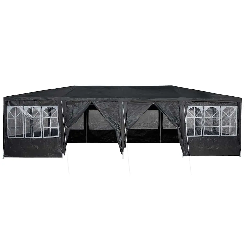Outdoor Canopy Gazebo Polyethylene 800 x 400 x 266 cm Anthracite Durable Party Tent with Removable Sidewalls and Sturdy Steel Frame for Events