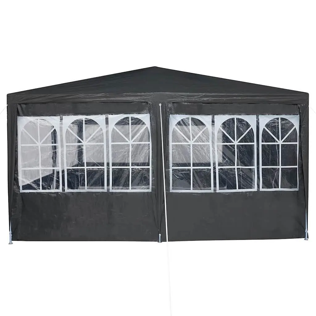 Outdoor Canopy Gazebo Polyethylene 800 x 400 x 266 cm Anthracite Durable Party Tent with Removable Sidewalls and Sturdy Steel Frame for Events