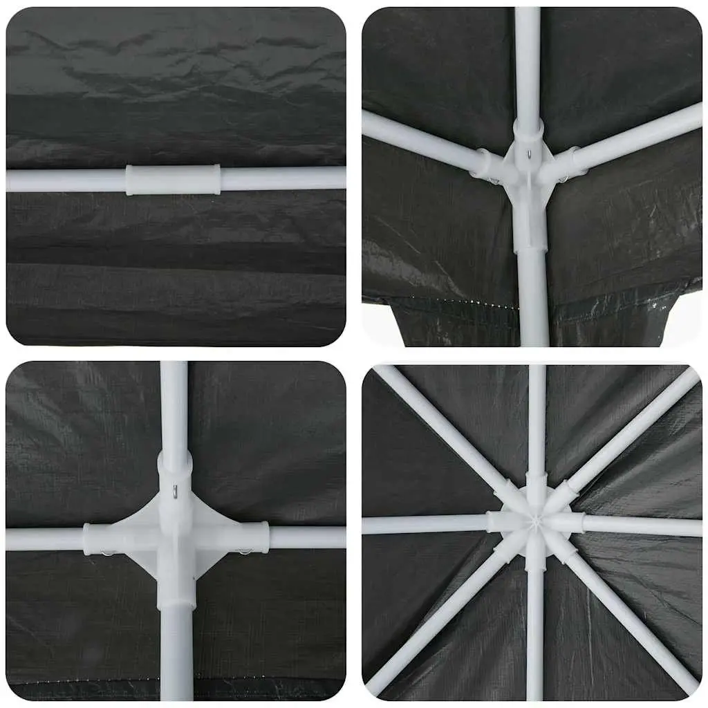 Outdoor Canopy Gazebo Polyethylene 800 x 400 x 266 cm Anthracite Durable Party Tent with Removable Sidewalls and Sturdy Steel Frame for Events