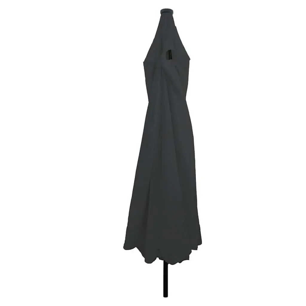 Garden Parasol Polyester 395x395x245cm Anthracite with LED Lighting