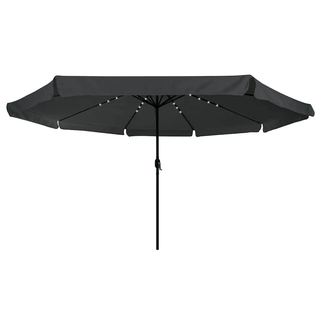 Garden Parasol Polyester 395x395x245cm Anthracite with LED Lighting