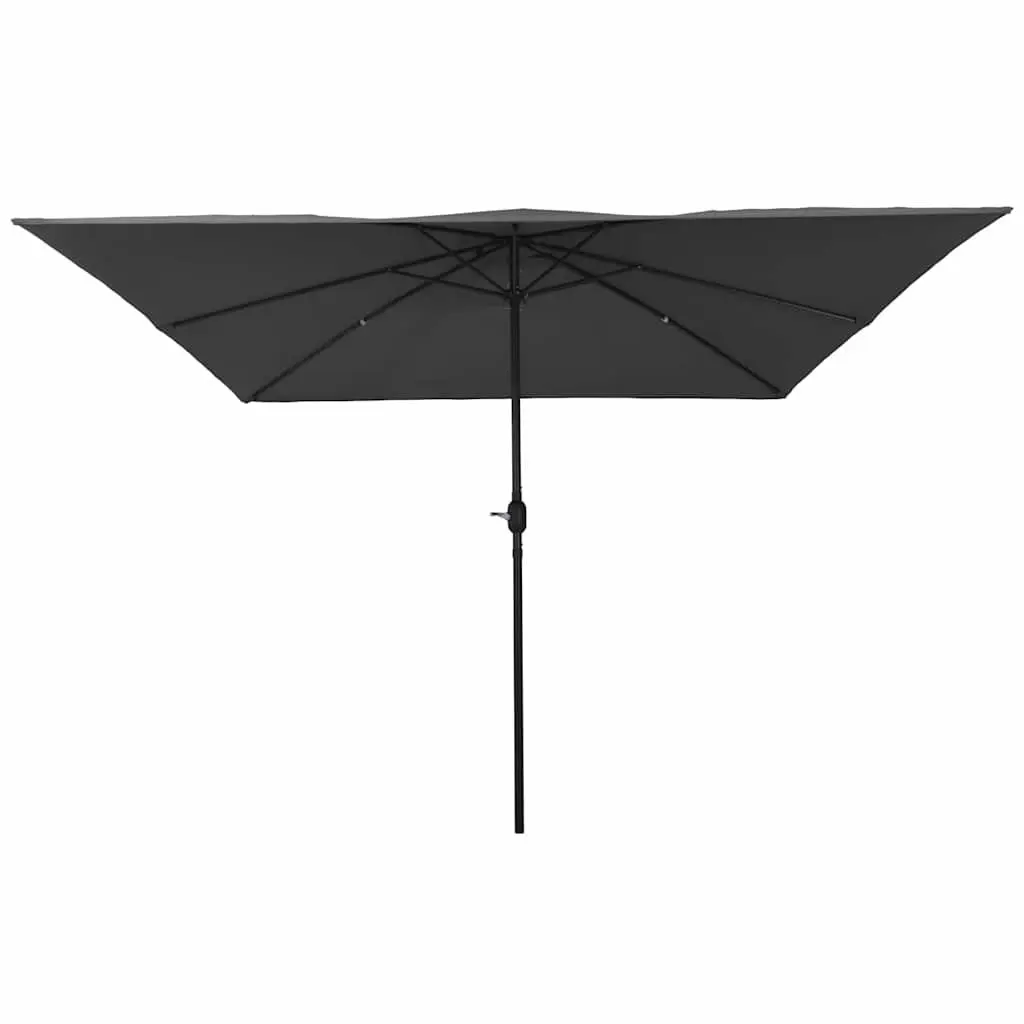 Garden Parasol UV-resistant Fabric 295x295x245cm Anthracite Outdoor Umbrella Sunshade Patio Canopy