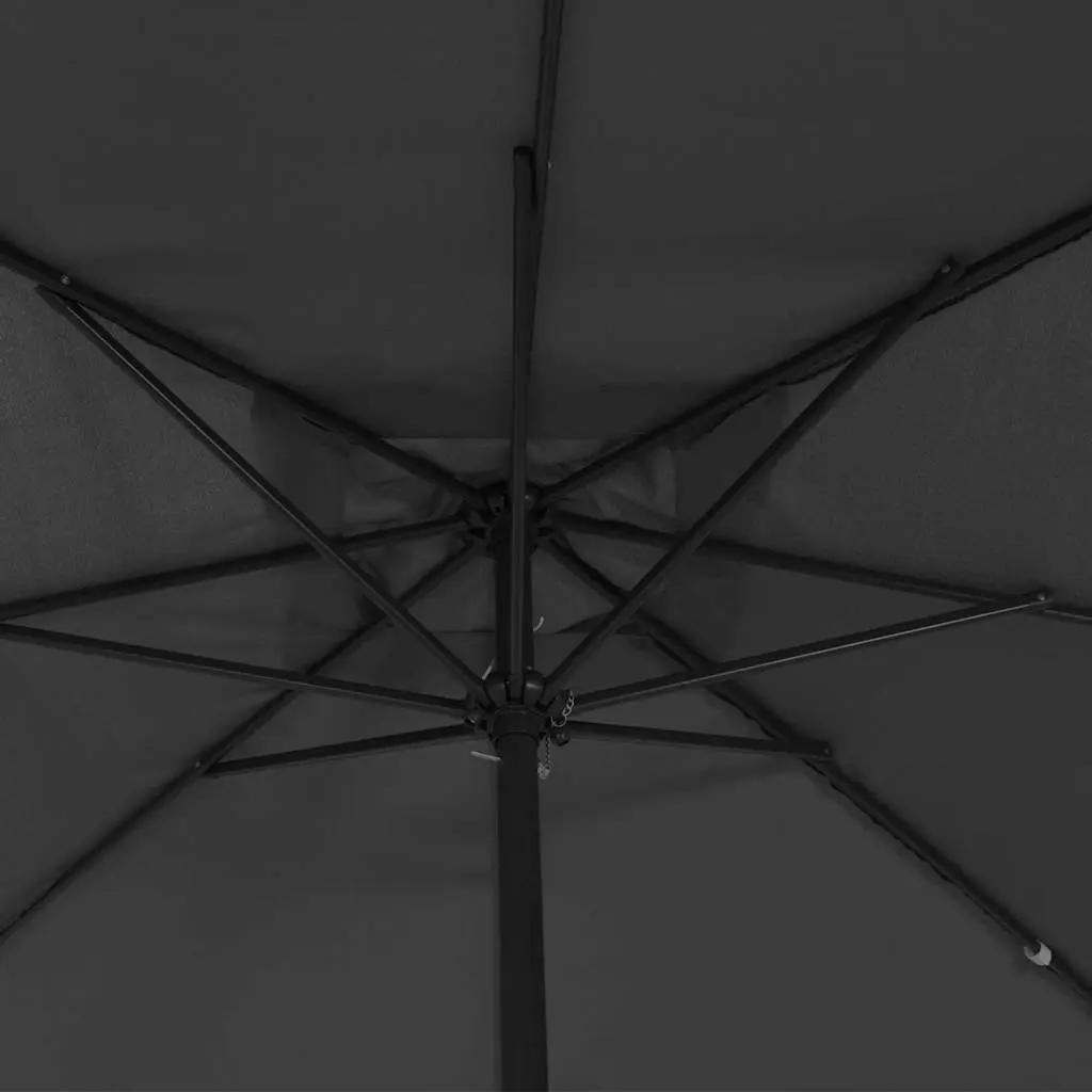 Garden Parasol UV-resistant Fabric 295x295x245cm Anthracite Outdoor Umbrella Sunshade Patio Canopy