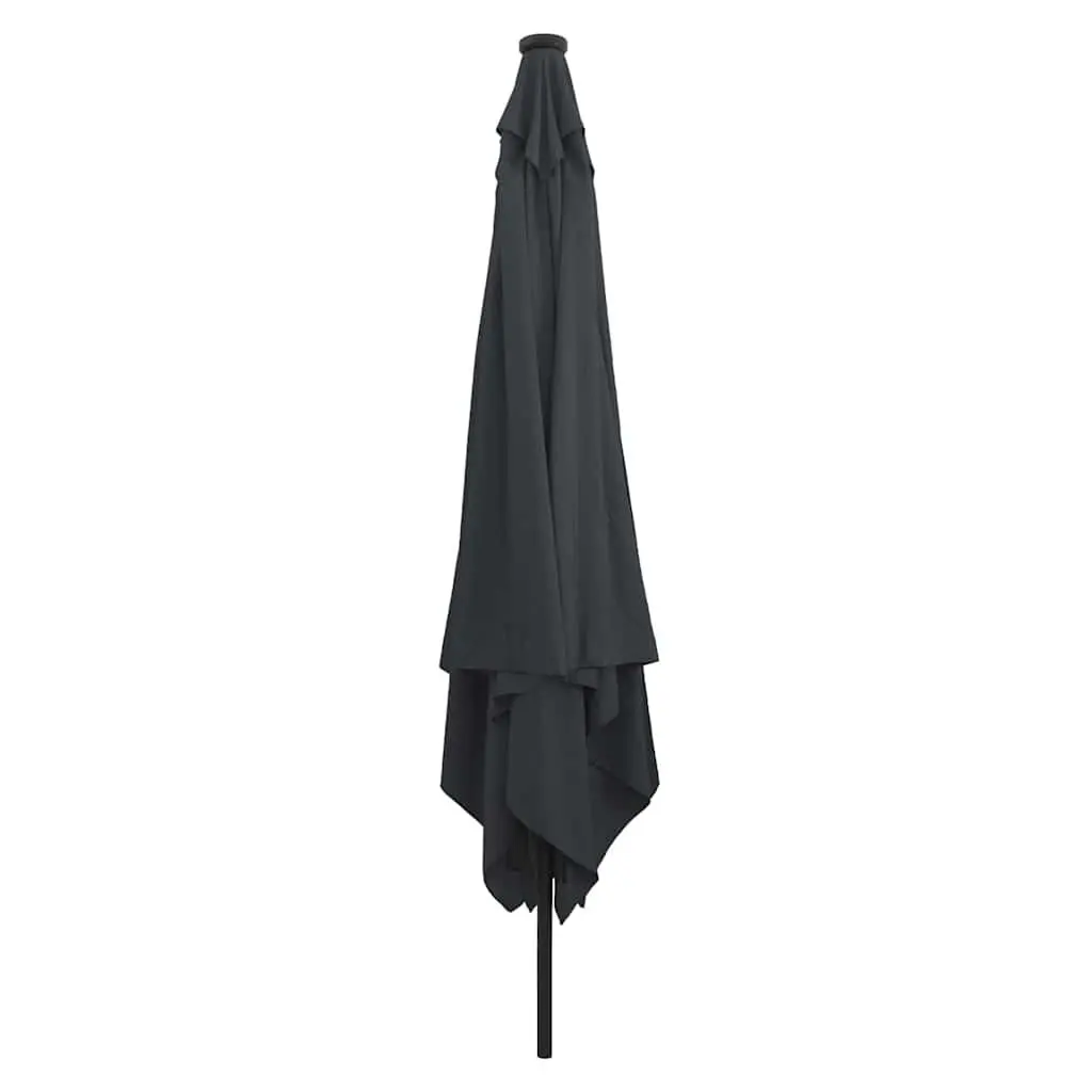 Garden Parasol Polyester 295cm Square Anthracite with LED Lights